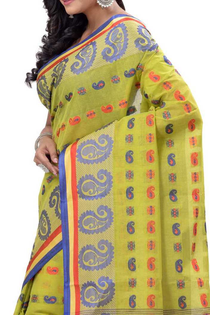 Green Pure Cotton Kanak_Chur Tant Saree (450)